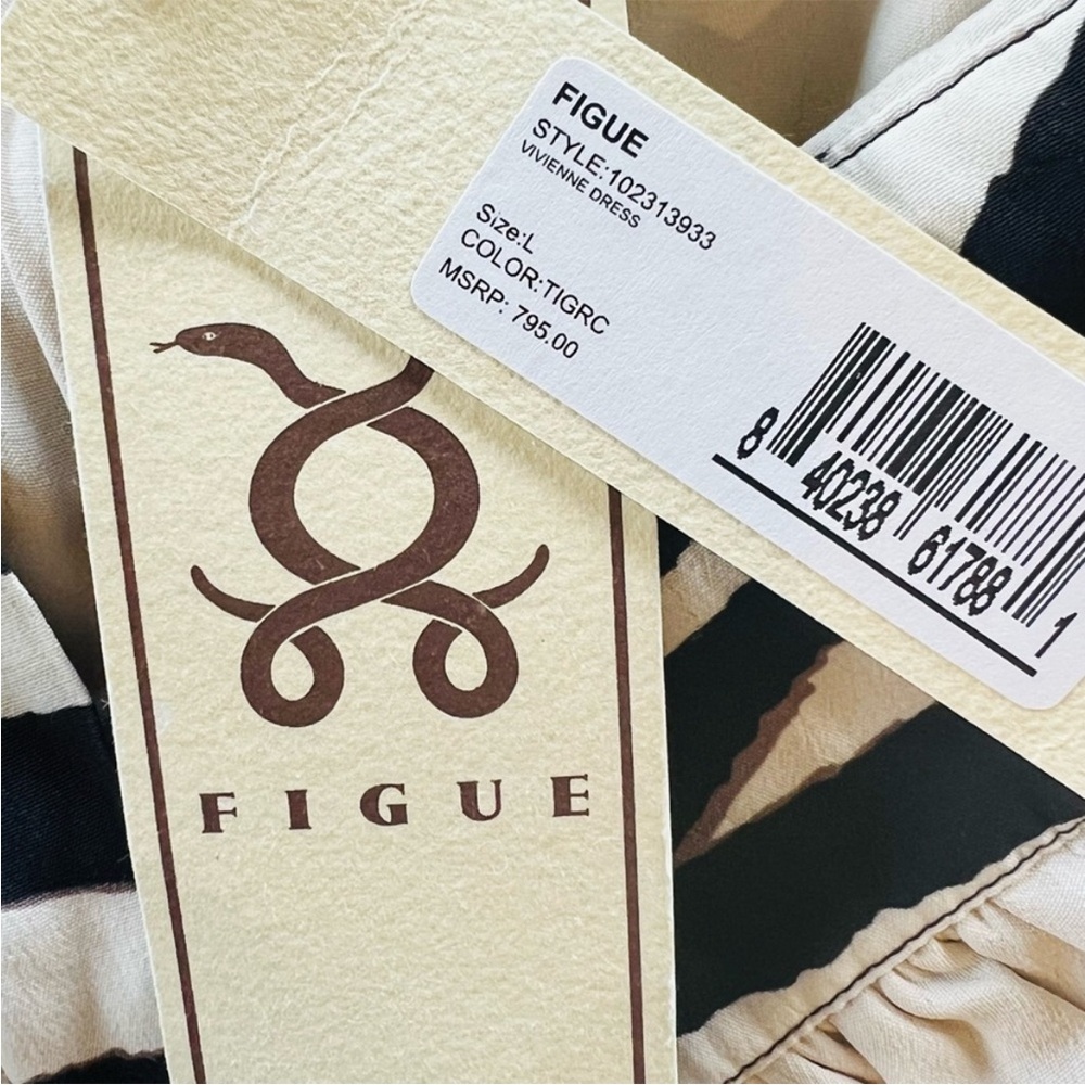 FIGUE Vivienne Animal Zebra Print Halter Maxi Dress NWT $795 - Picture 6 of 10